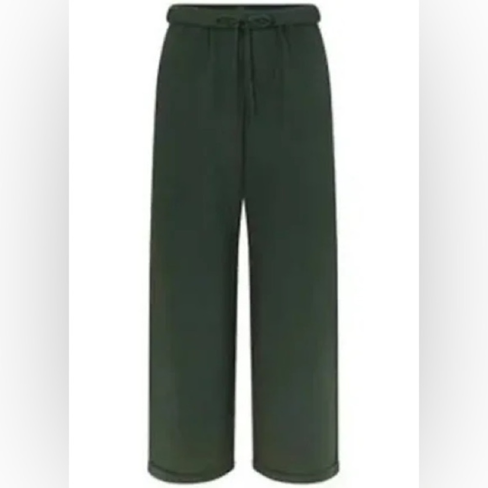 SKIMS Authentic Classic Straight Leg Drawstring Pants in Spruce Green NWT Small - Picture 2 of 7